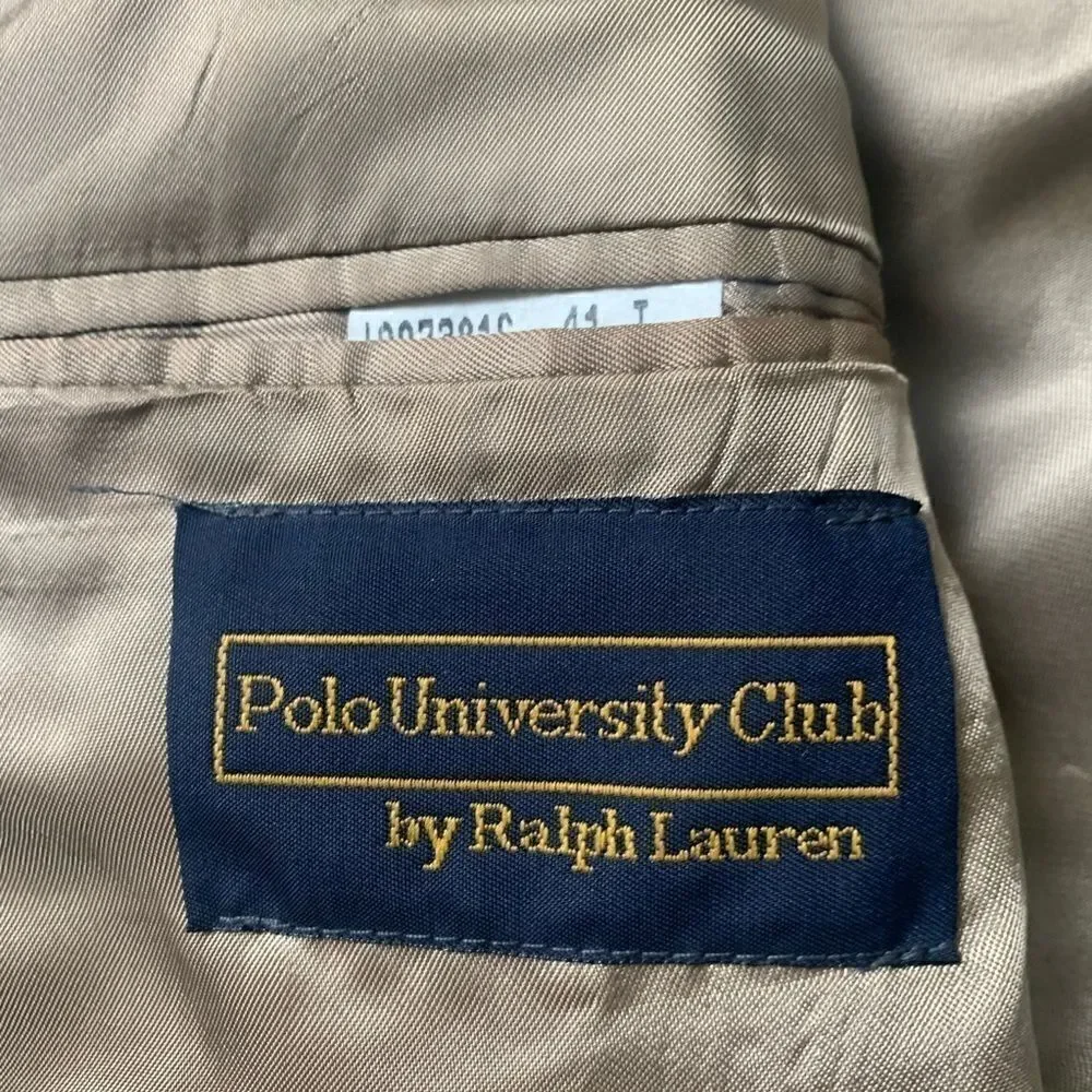 Vintage Polo Univ Club Plaid Silk Wool Jacket